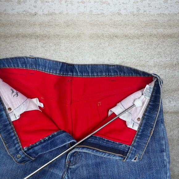 True Vintage 70s Orange Tab Levis Jeans 40x32 Medium Wash Lined Talon Zipper - Picture 4 of 7